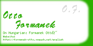 otto formanek business card